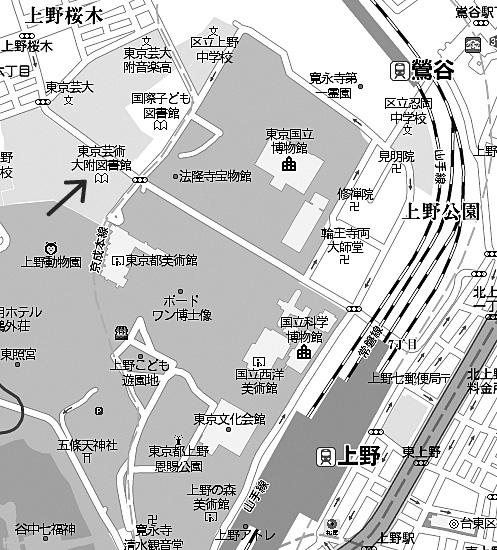 東京藝術大学附属図書館MAP